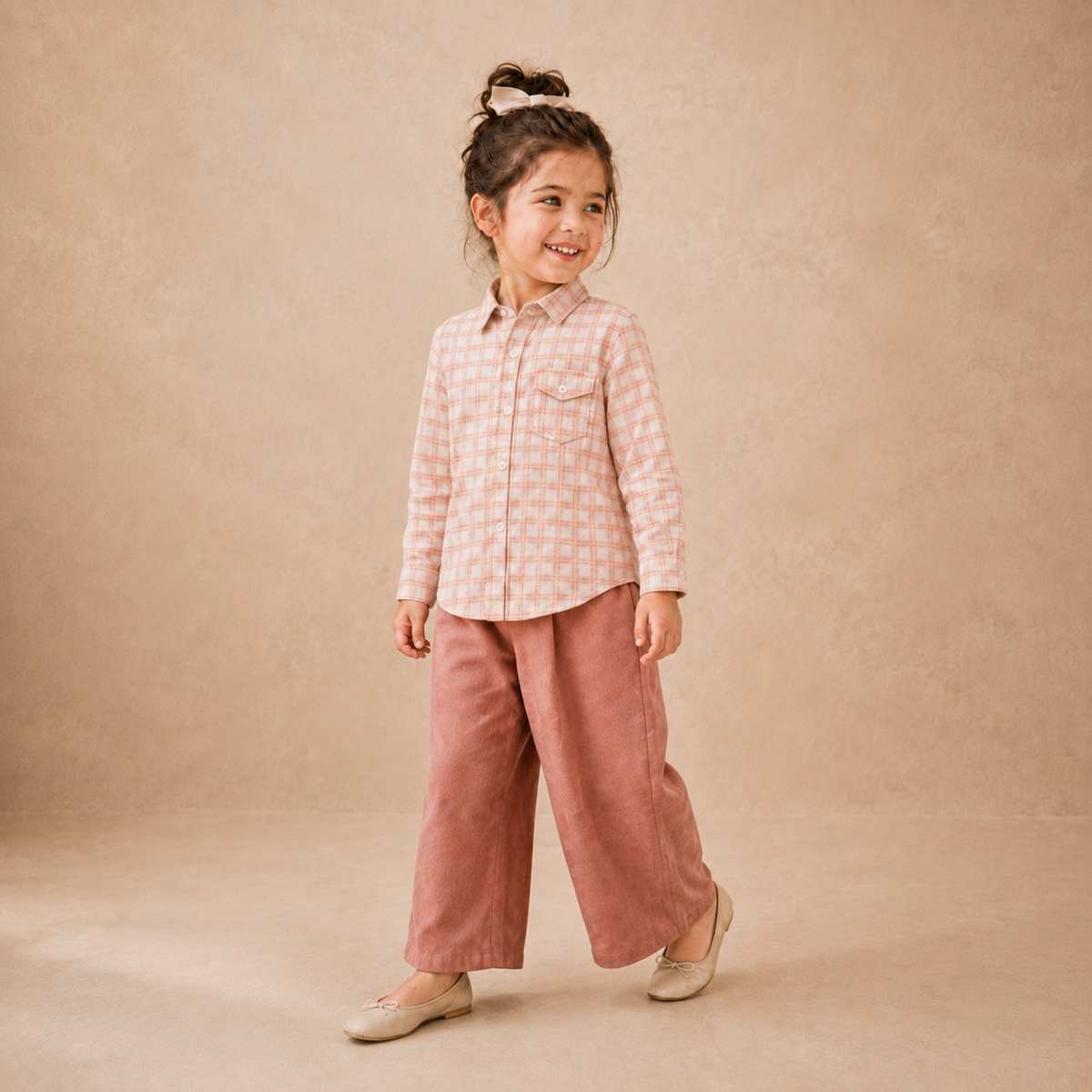 Classic Check Shirt Pink Check - 5-year-old girl