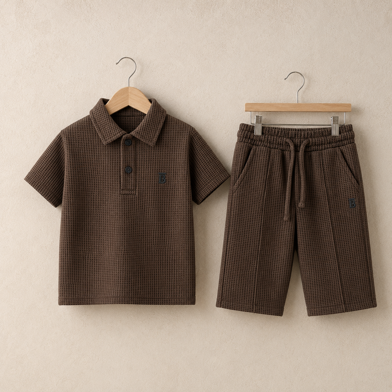 Waffle-Knit | Polo Cord Set