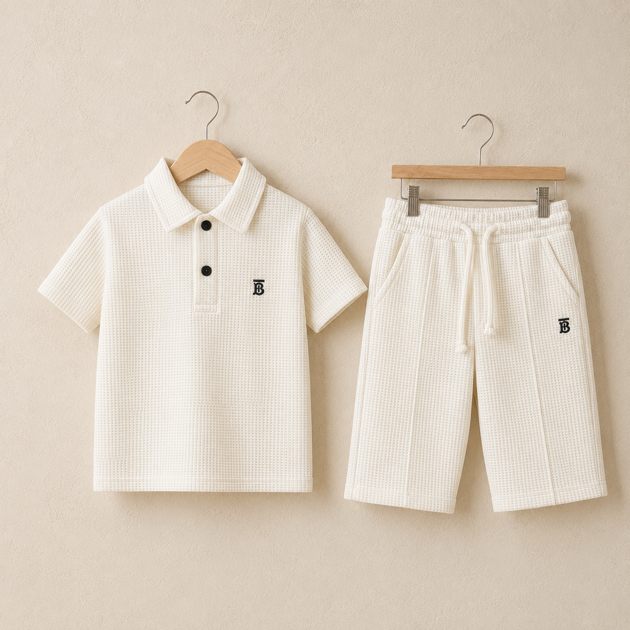 Waffle-Knit | Polo Cord Set