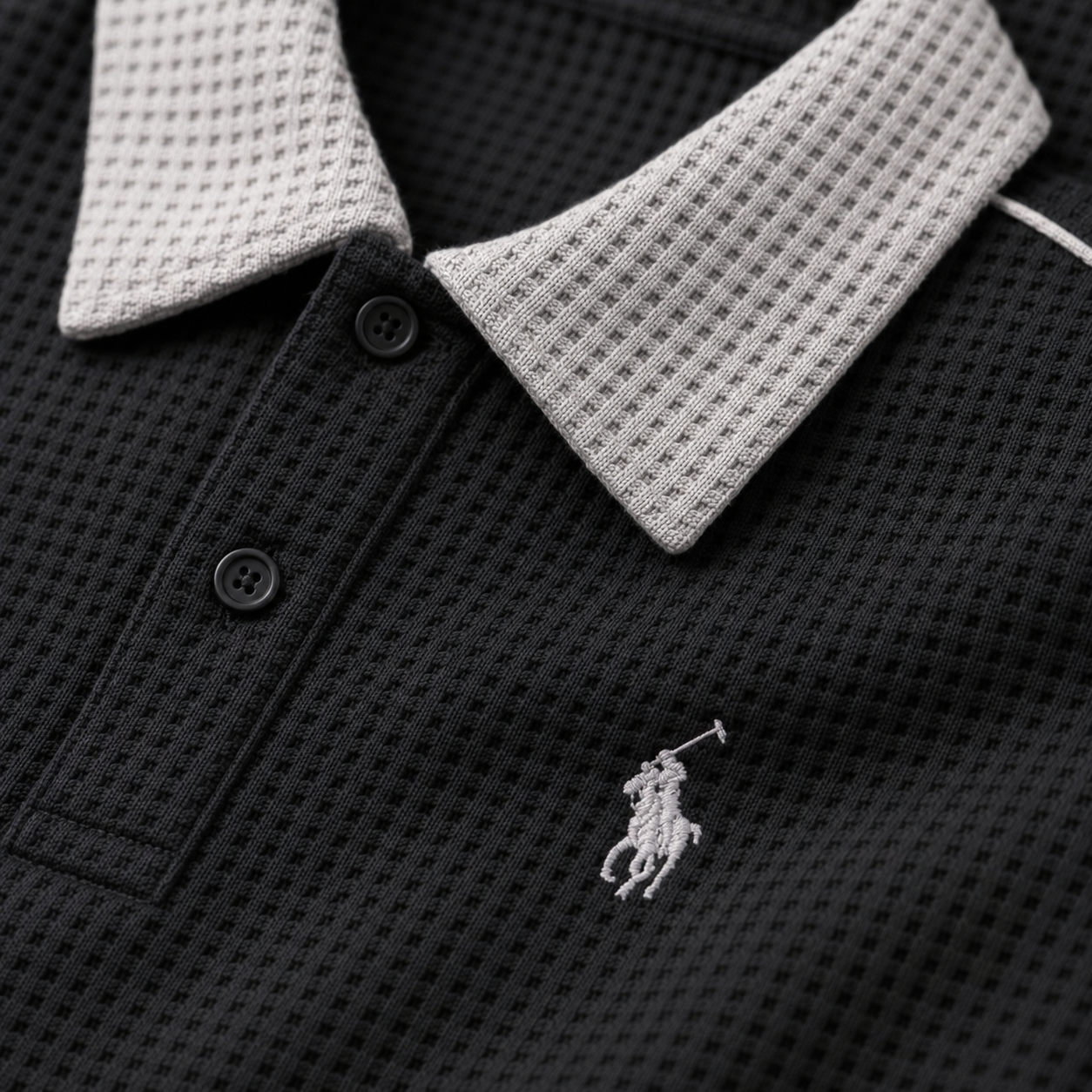 Waffle mesh Polos