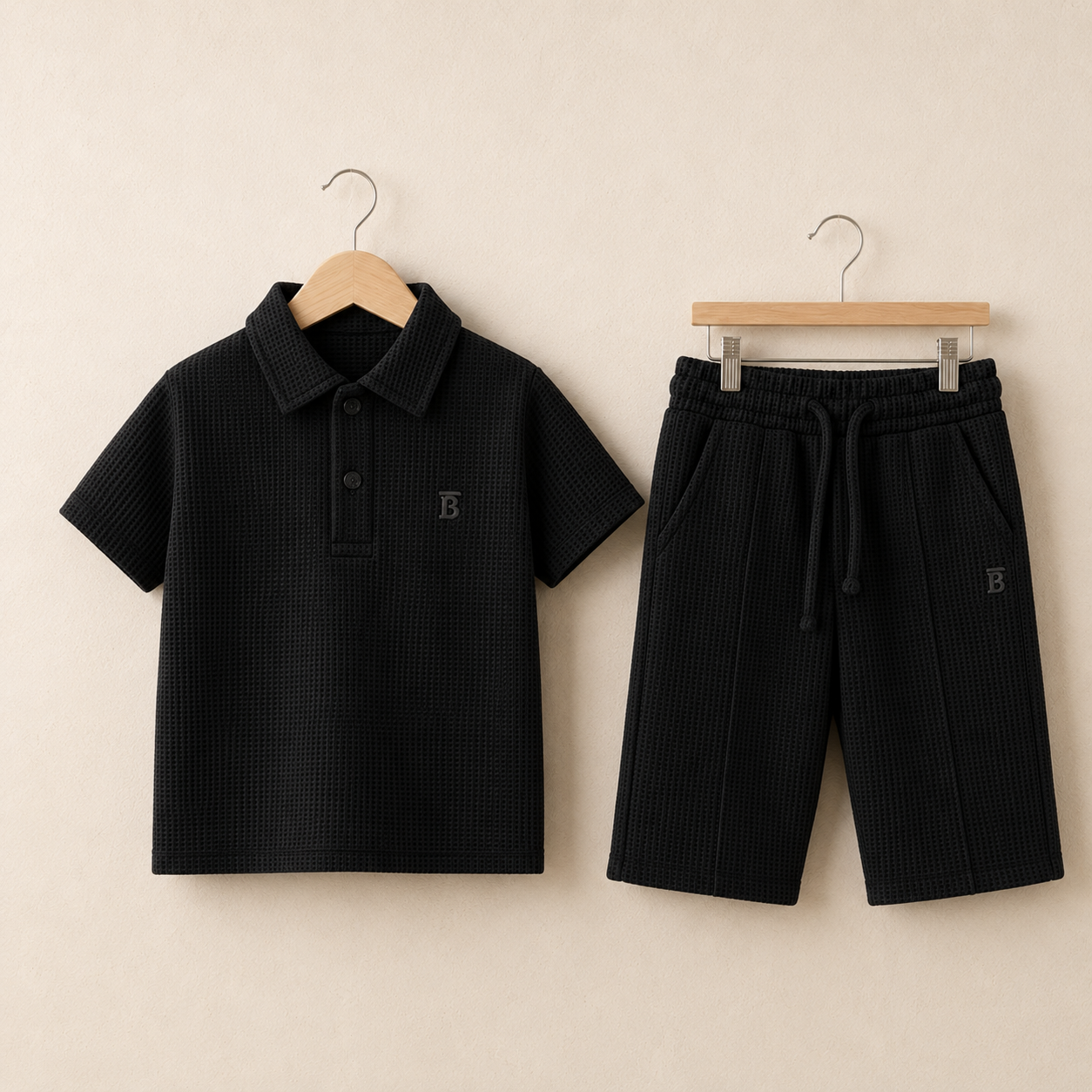 Waffle-Knit | Polo Cord Set
