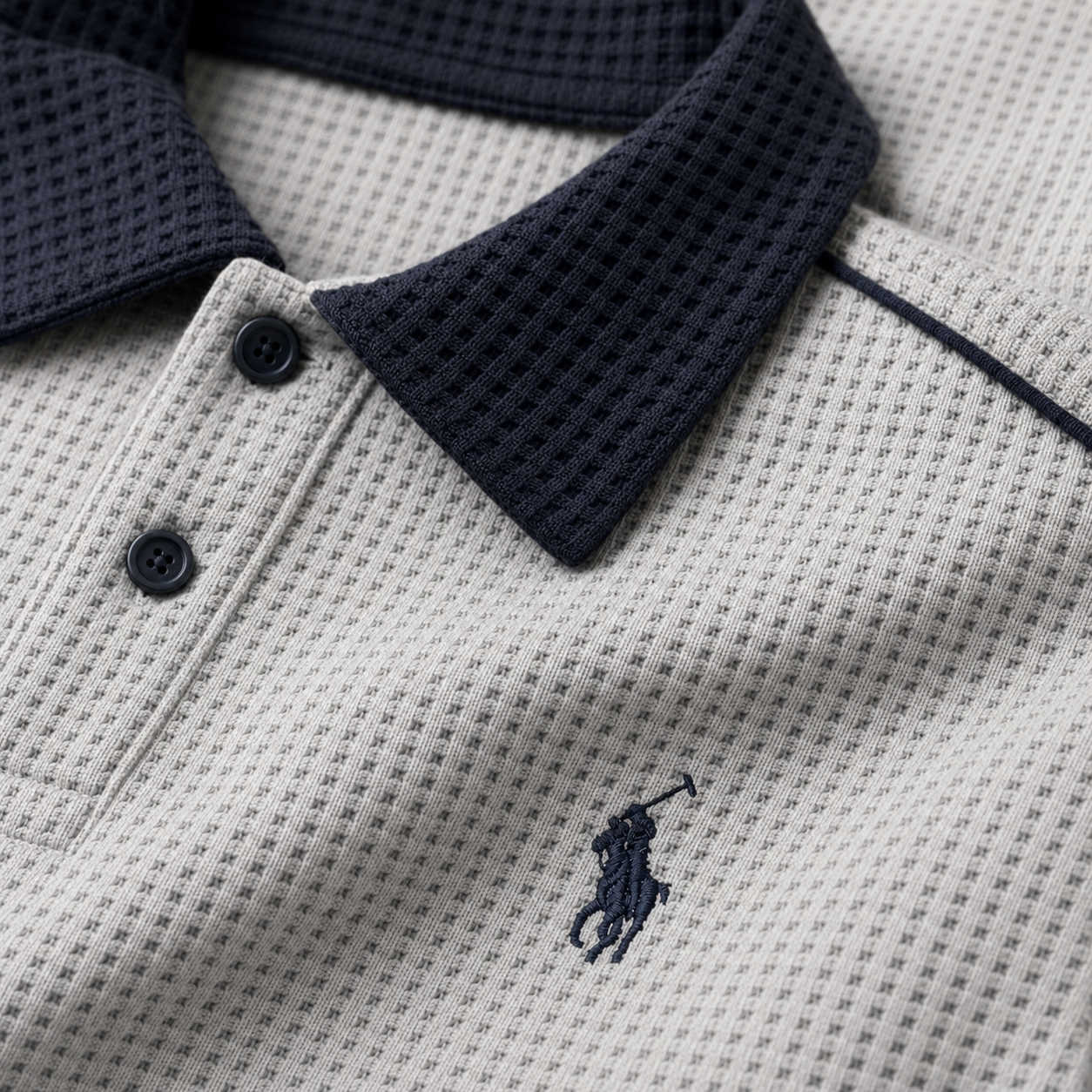 Waffle mesh Polos