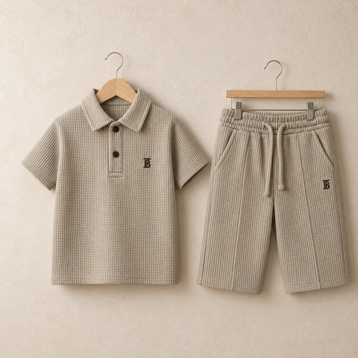 Waffle-Knit | Polo Cord Set
