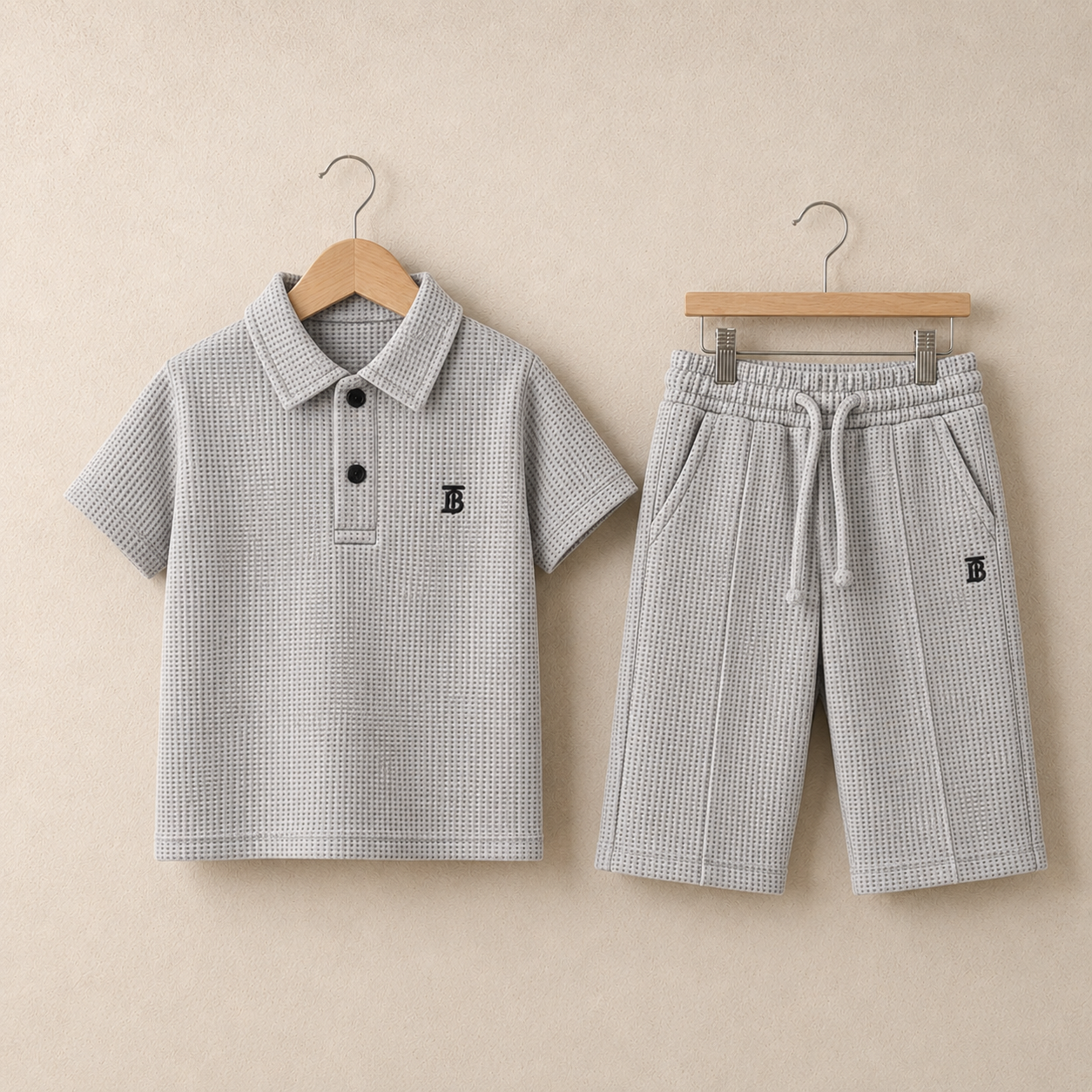 Waffle-Knit | Polo Cord Set
