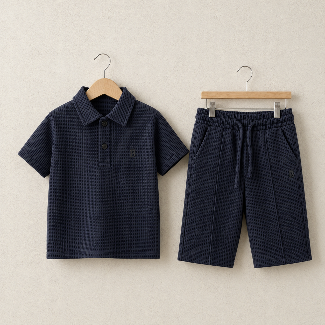 Waffle-Knit | Polo Cord Set
